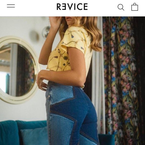 🔥REVICE DENIM TWO-TONE VENUS CROPS🔥 - Picture 2 of 4